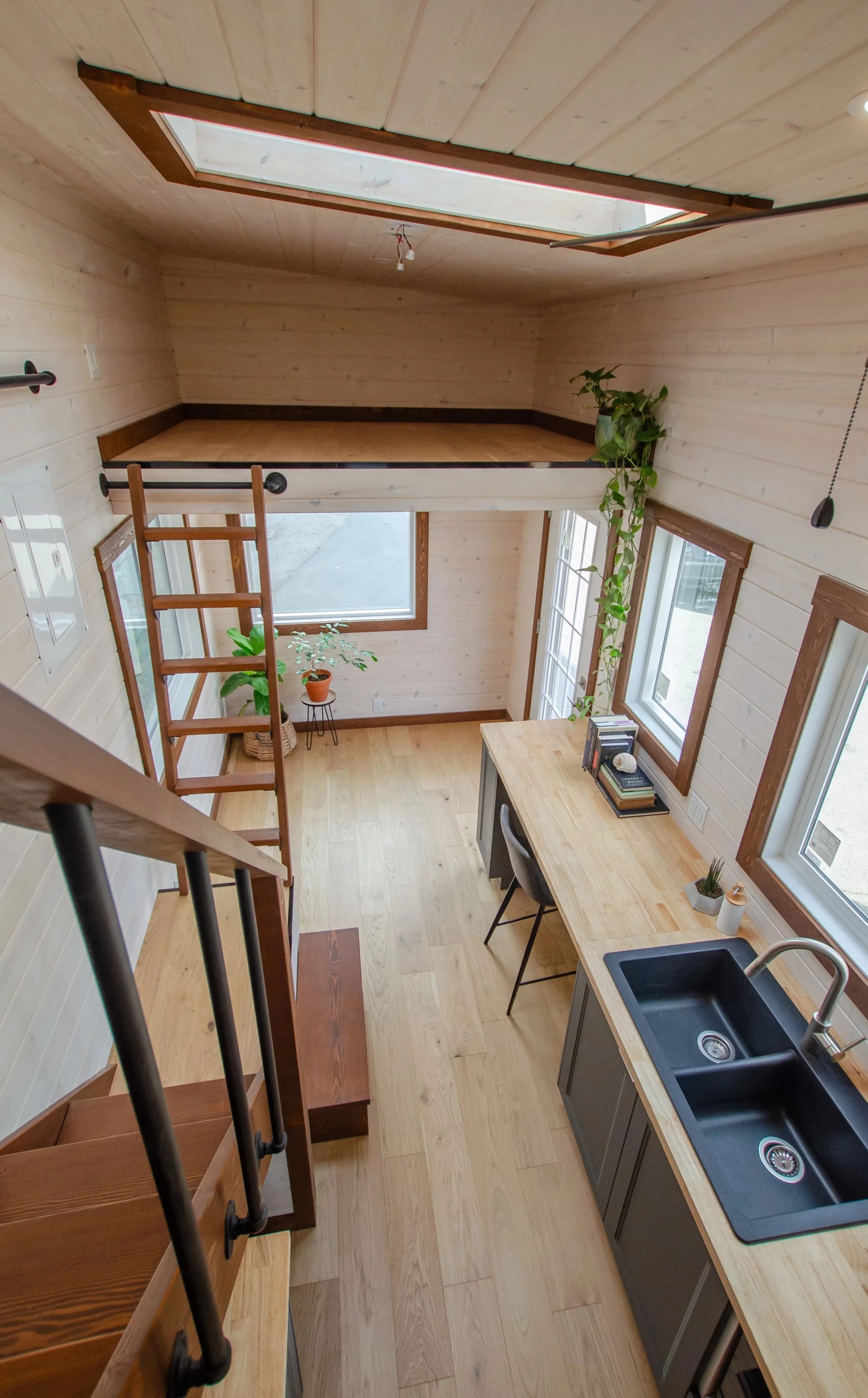 The Pacific Wren's living area has some space for a small sofa or some seats to be installed