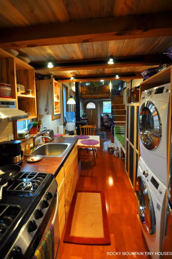 The Red Mountain 34' Tiny House's kitchen