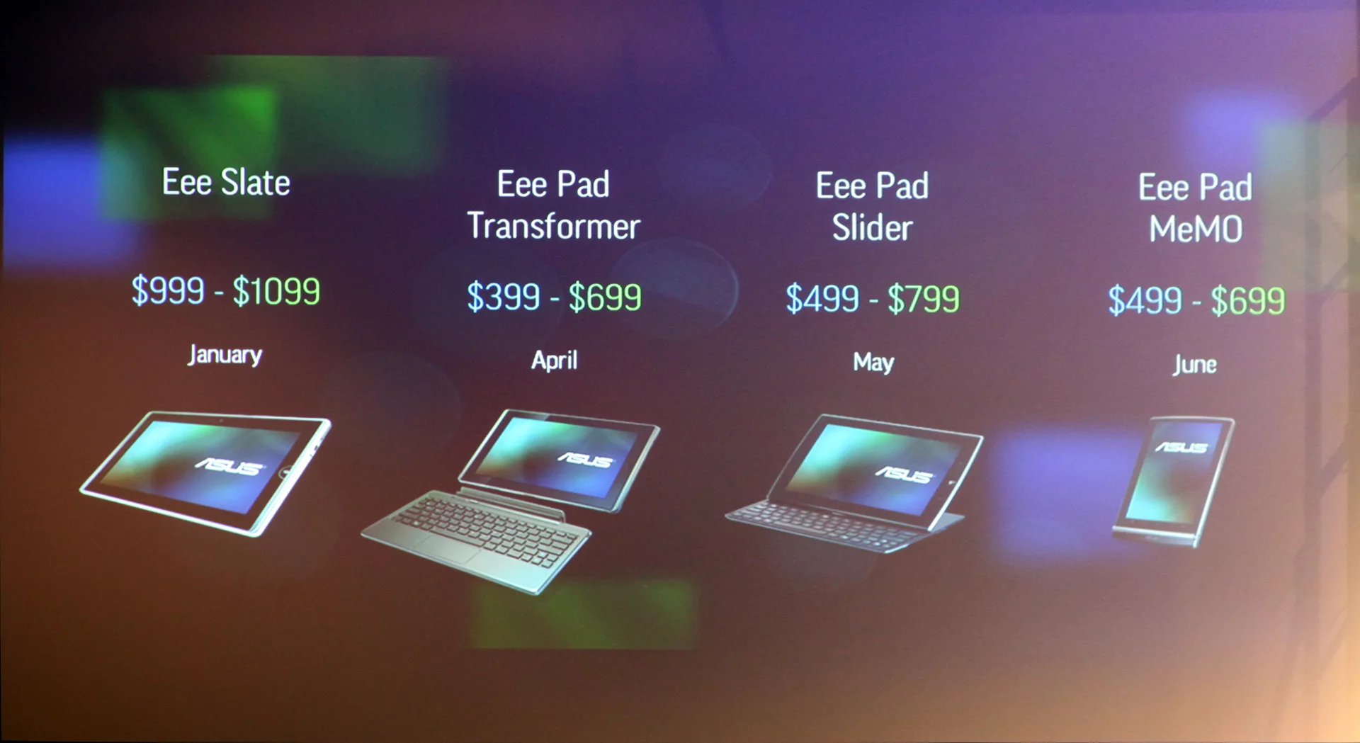 ASUS tablet presentation at CES 2011