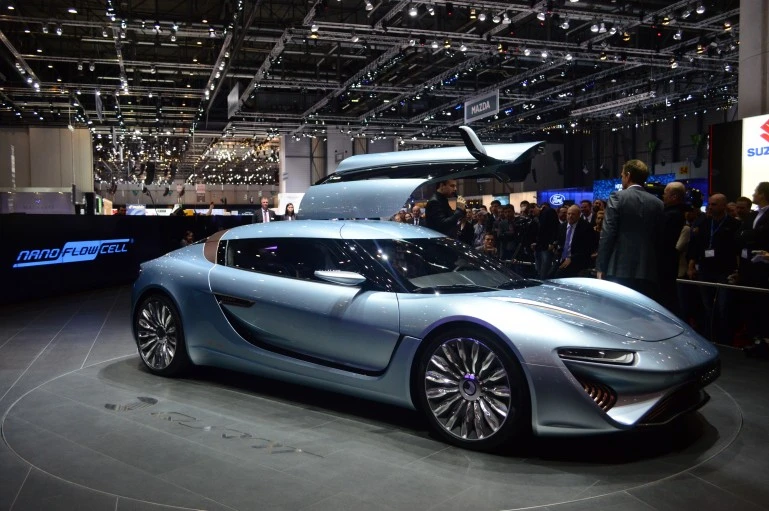 The Nanoflowcell Quant E at the 2014 Geneva Motor Show (Photo: C.C. Weiss/Gizmag)