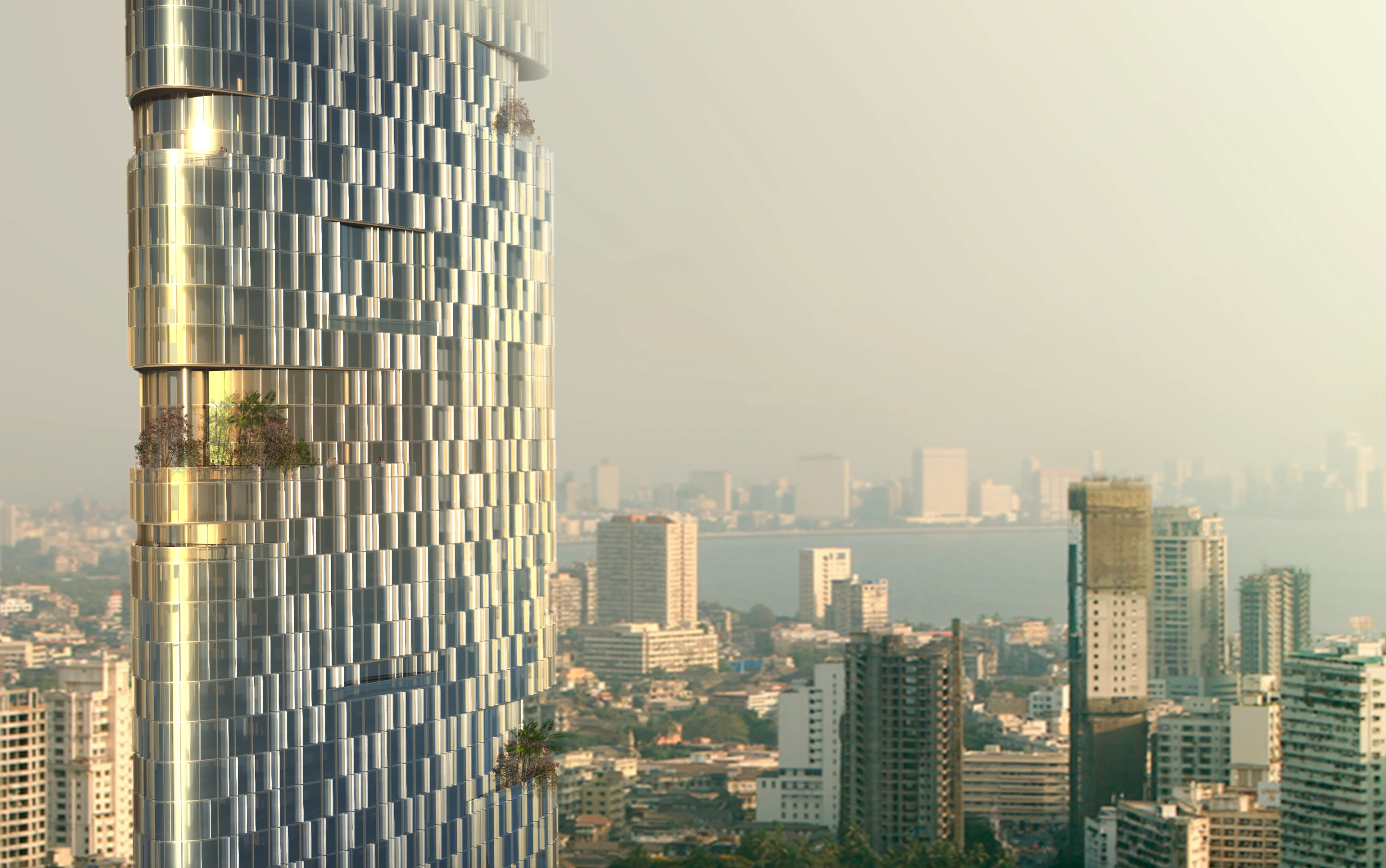 The 116-story, 400-meter Imperial Tower has a distinctive curved shape, which AS+GG says has been designed to "confuse the wind" (Image © Adrian Smith + Gordon Gill Architecture)