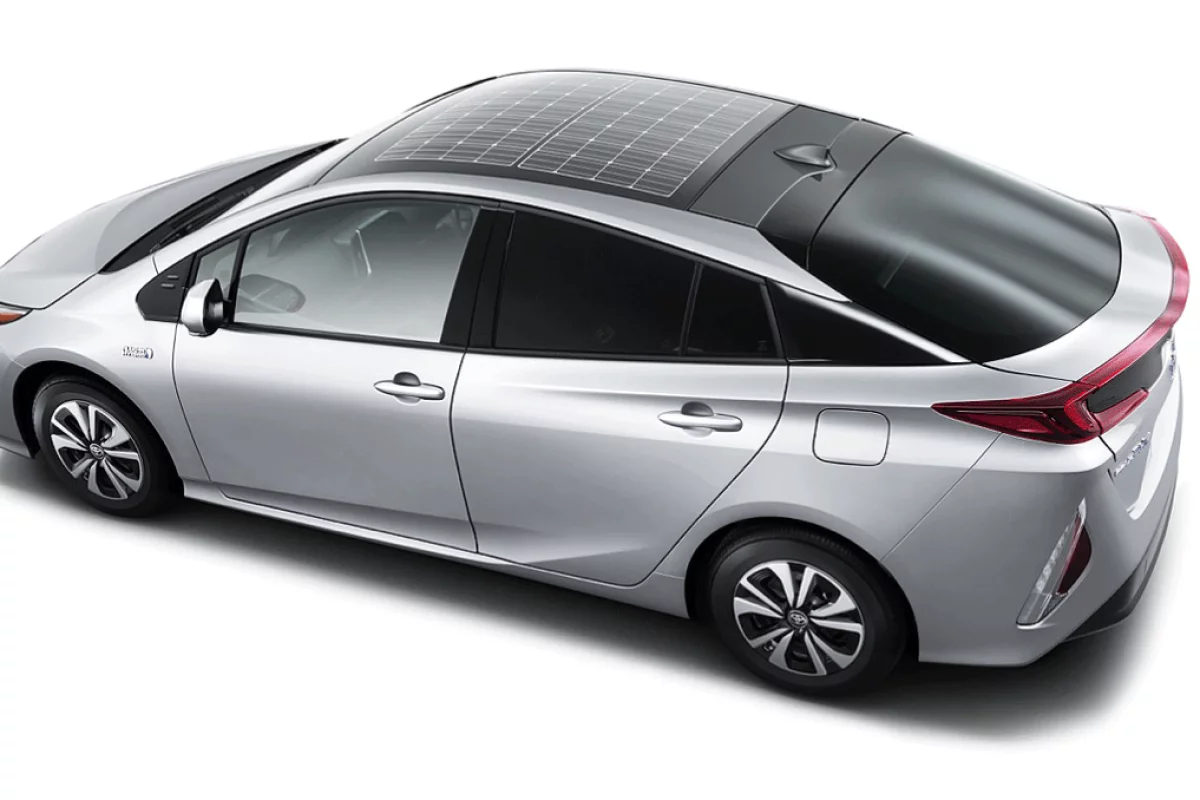 Toyota Prius with the solar roof option developed by Panasonic