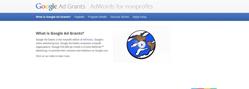 Google Ad Grants provides in-kind AdWords advertising for non-profit organizations