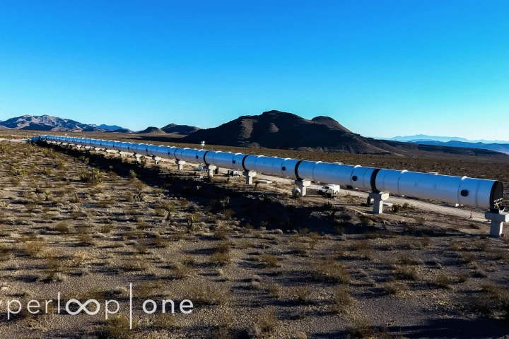 The full-scale test track in the Nevada desert