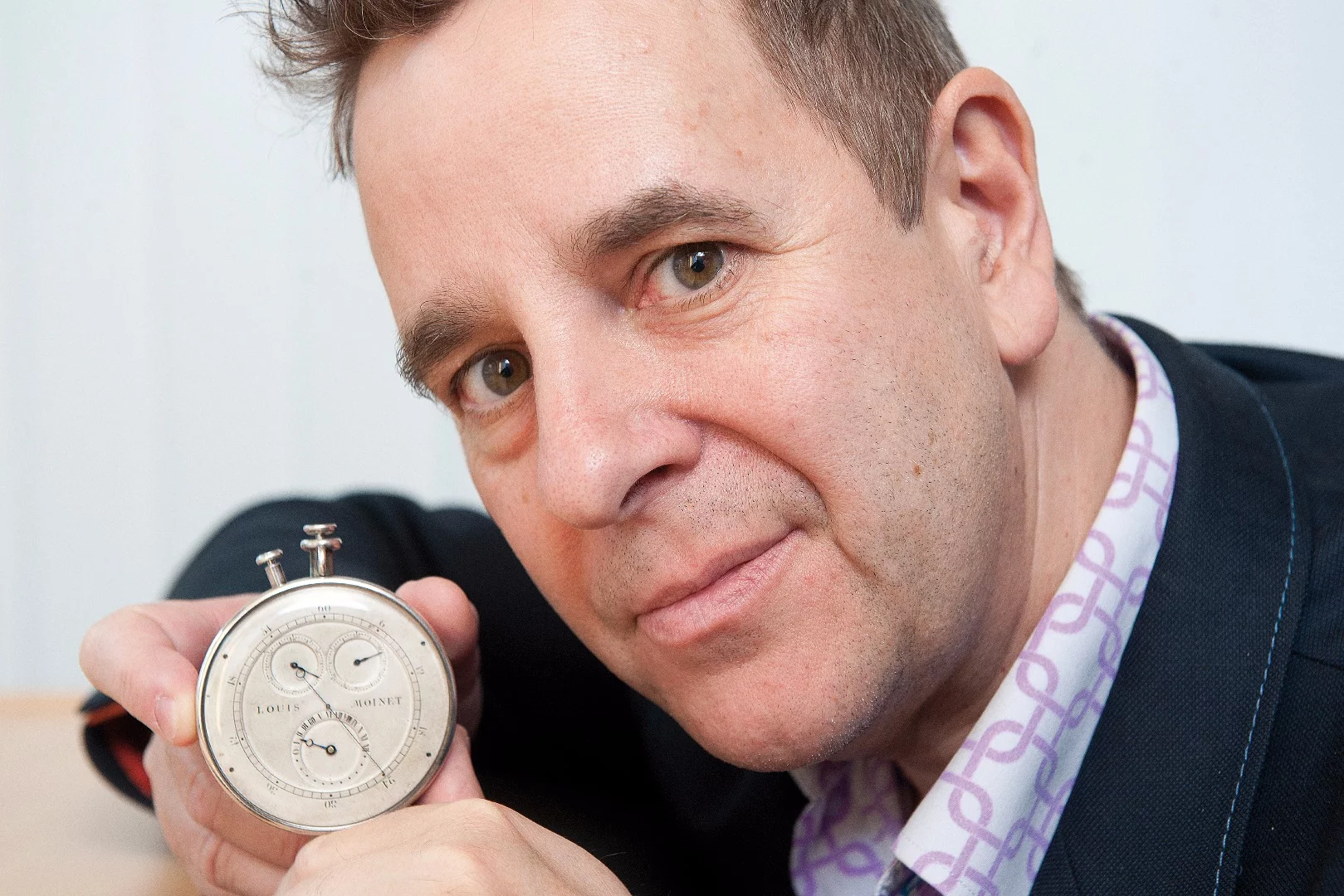 Jean-Marie Schaller, the CEO of the modern Moinet watch company with the compteur