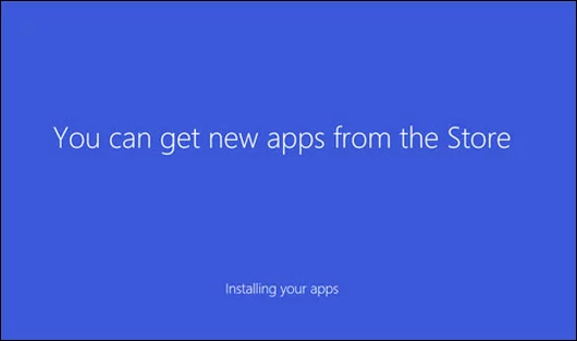 Previously installed modern apps are being fetched from the store
