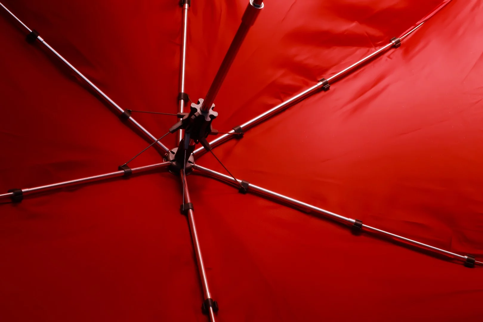 The Cypress Umbrella is designed so that each rib is able to pivot and adjust independently from the others