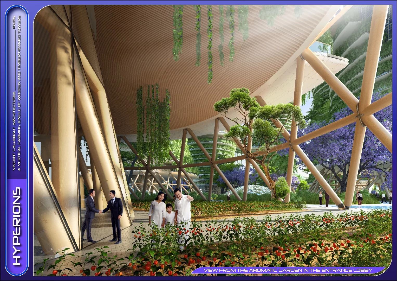 Callebaut says the towers will be covered in greenery and will enable occupants to grow vegetables, both on balconies and in specialized greenhouses