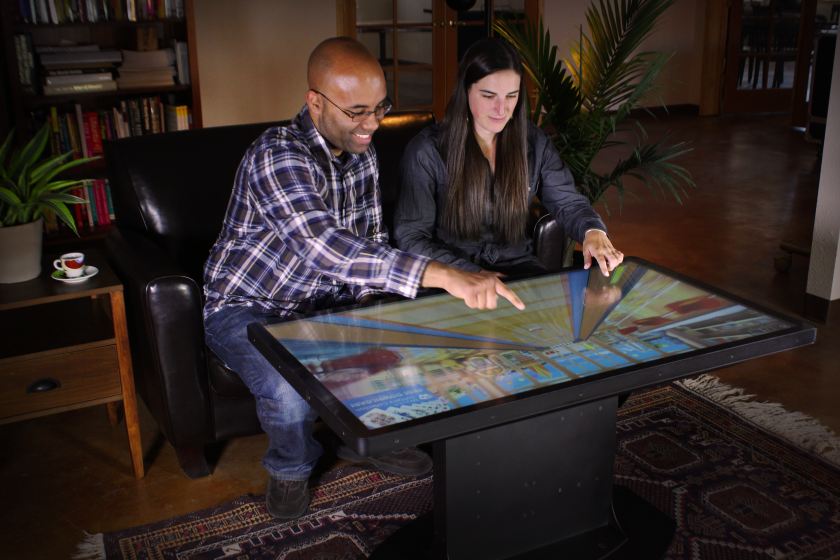 The Platform 46 Coffee Table can be purchased with or without a smaller computer system running a 2.7 GHz quad-core Core i7 2620M processor, 8 GB of DDR3 RAM and 500 GB of HDD storage