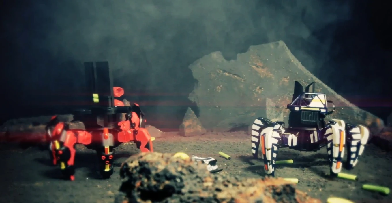 Inventor, Jamie Mantzel, has created a remote control, six-legged robot that can be cutomized to shoot different projectiles and has break away battle armor.