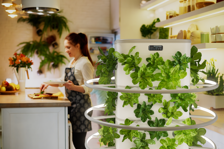 Year-round greens right in your kitchen, that's the promise of the Nutraponics Garden Tower