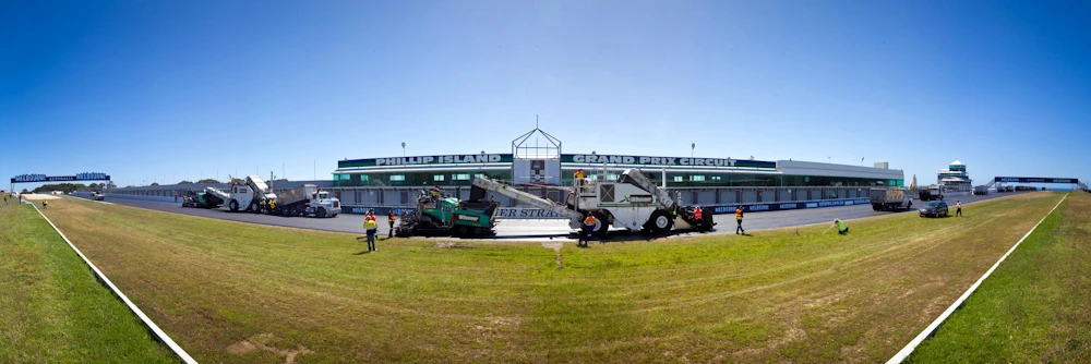 Resurfacing in progress at Phillip Island race track
