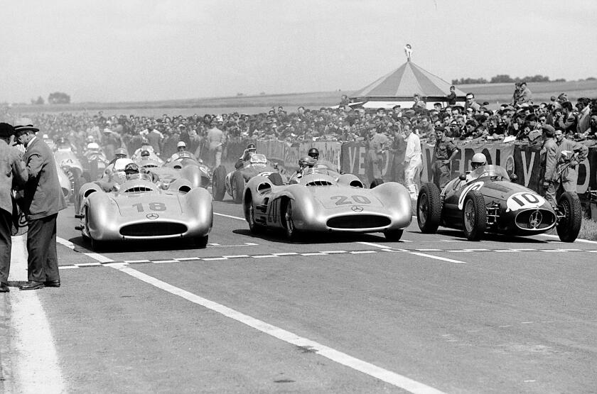 Fangio and Kling on the front row in the 1954 French Grand Prix