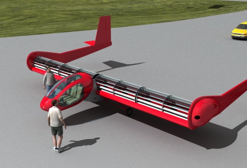 The piloted FanWing aircraft has a planned width of 46 feet (14 meters)