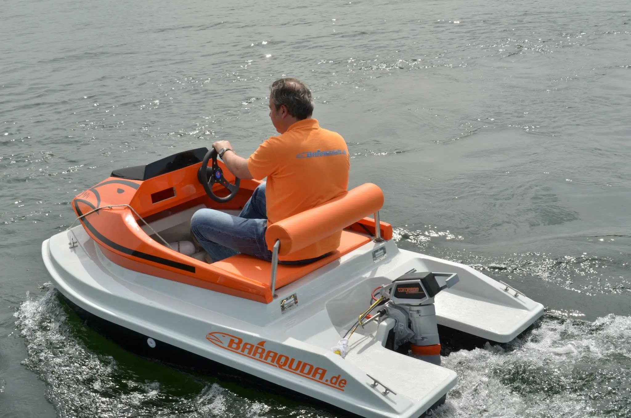 The Baraquda is a tiny two-seat boat