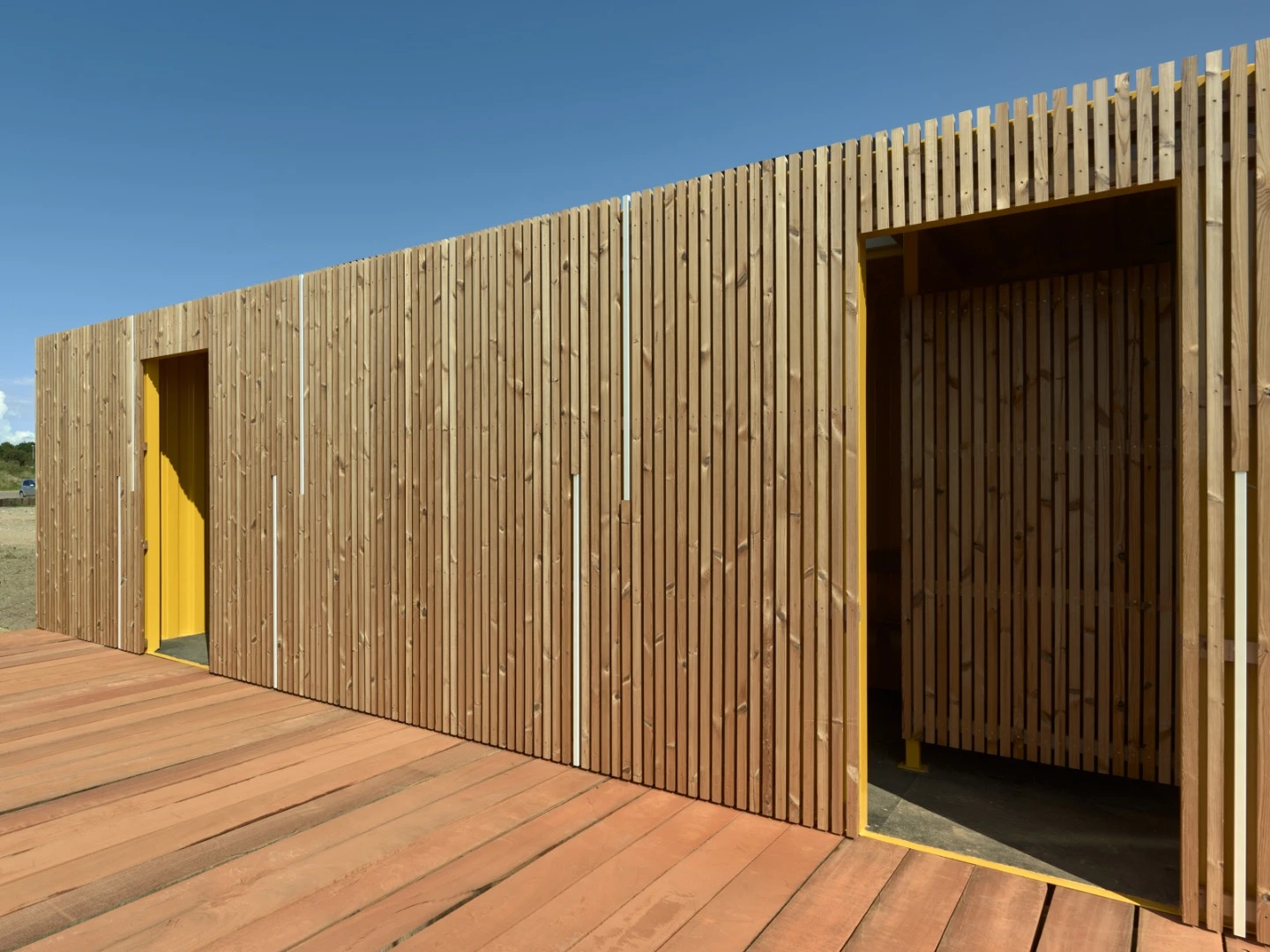 The Water Sports Center Halsskov's facilities building is made from shipping containers too