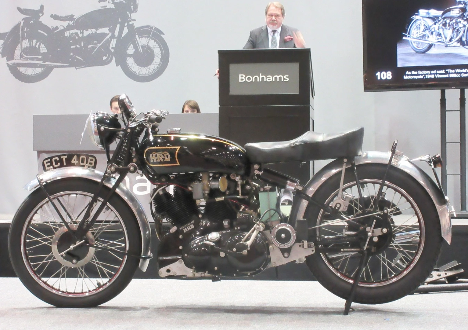 Bonhams Lot 108, a 1948 Series-B Black Shadow, is something of a rarity with just 76 being made before Series-C production began in 1949. Over 1500 of the Series-C Black Shadow were built, so on the basis of scarcity, this bike in particular could have gone higher. With all the numbers being right, it resulted in a world record price for the model.