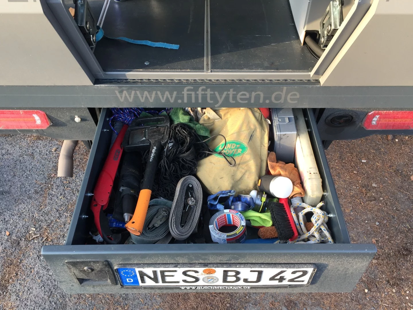 Plenty of under-bed storage for various gear and tools