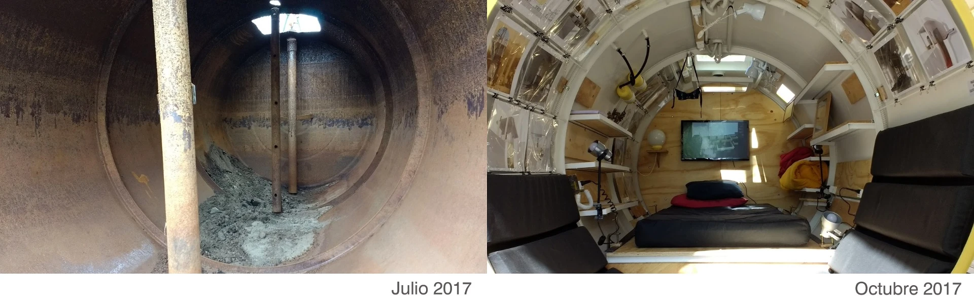 Marro sourced a fuel tank from his local area in Córdoba, Argentina, that was buried underground for 70 years next to a small roadside service station