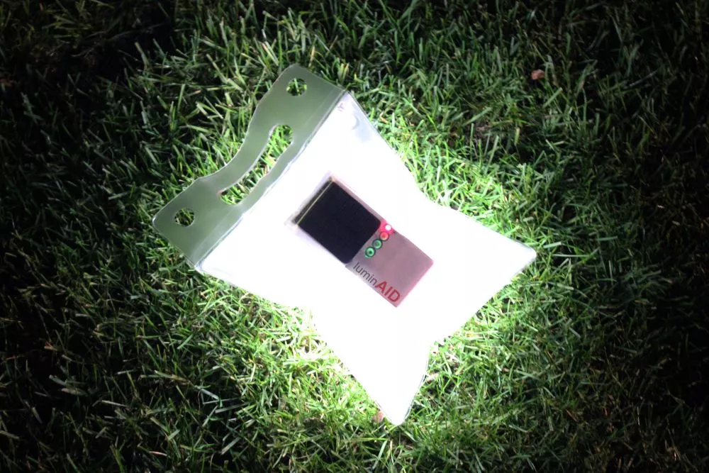 LuminAID comes with a very thin solar panel, bright LEDs that provide the light source