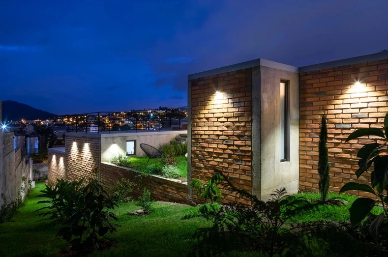 The home was built using reinforced cavity brick walls, combined with a 5cm (2 inch) concrete shell