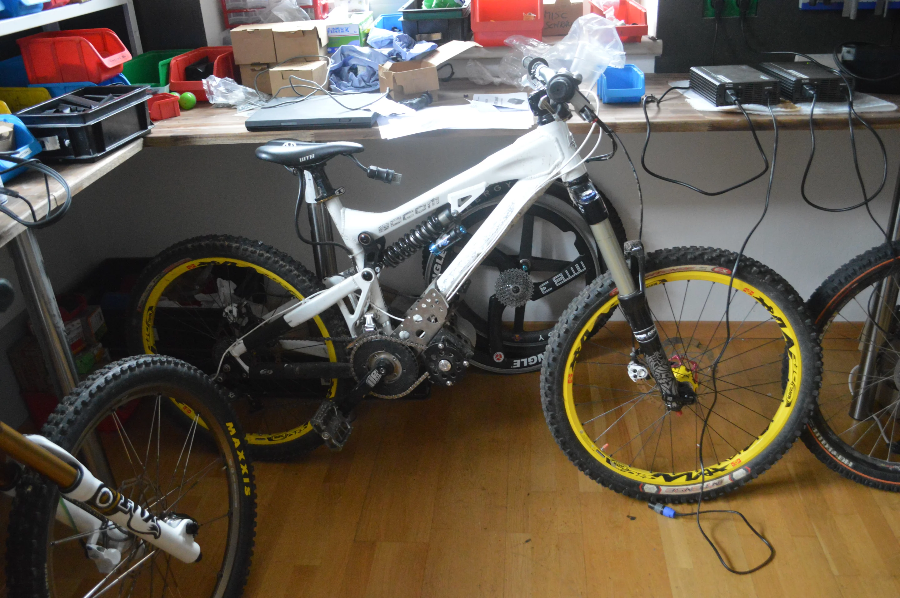 A bike with the EGO-kits inside the shop