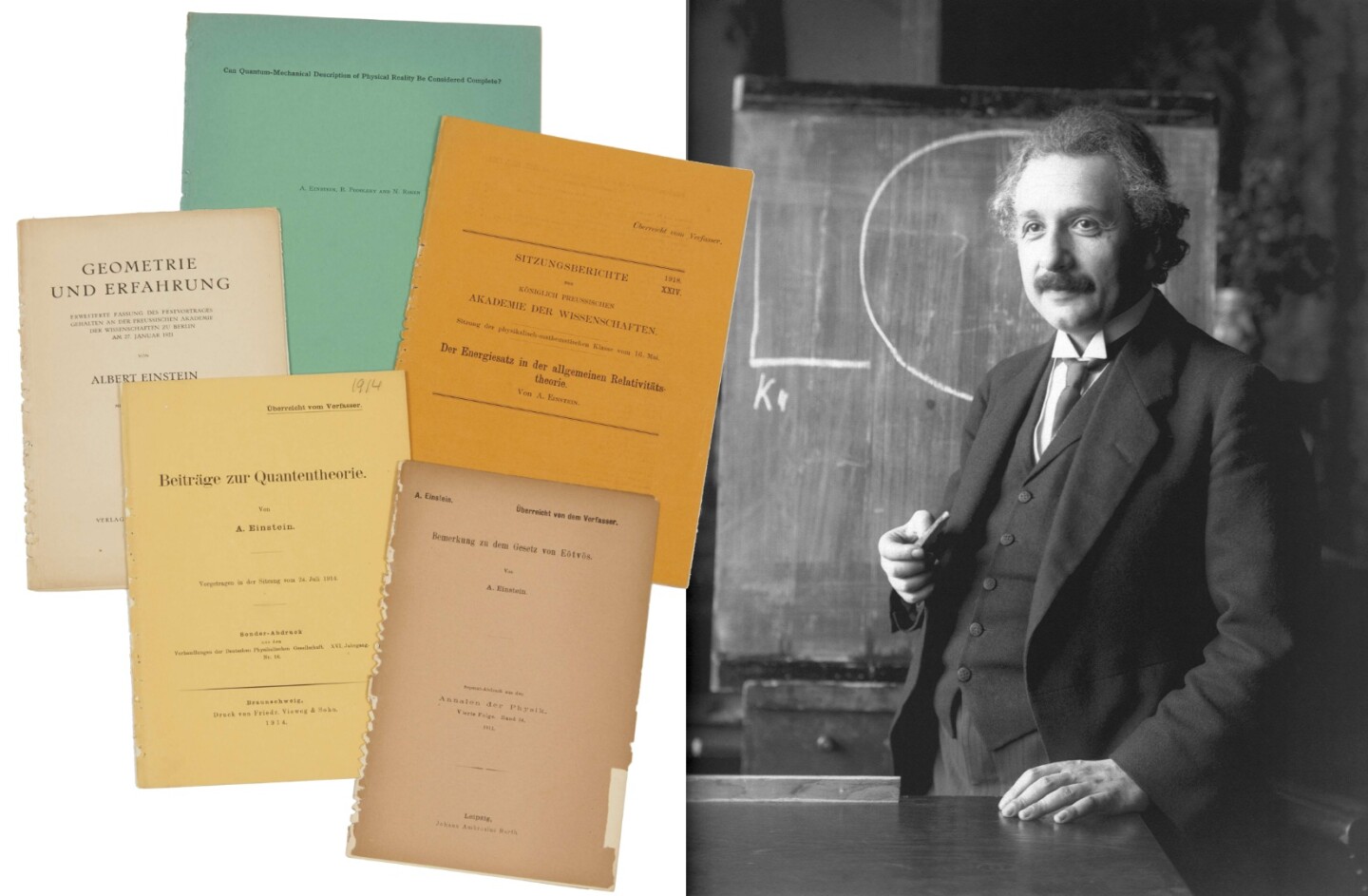 $208,358 | Réunion de 178 imprimés de la documentation personnelle d'Albert Einstein | Auction House: Artcurial | Sale price: €182,000 | Official Estimate: €30,000 to €50,000 | Date of sale: November 19, 2018