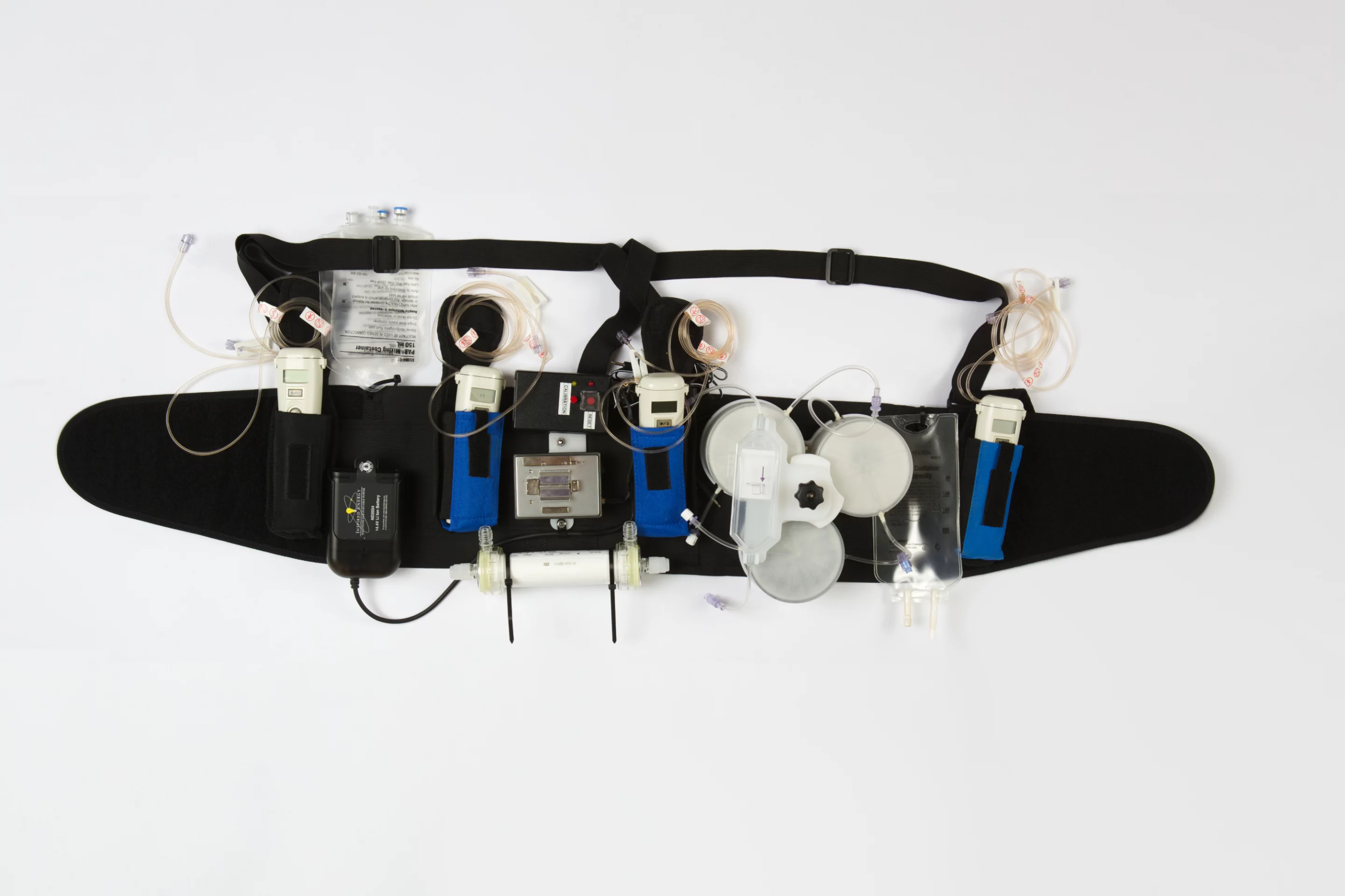 The Wearable Artificial Kidney features miniaturized components that perform kidney hemodialysis