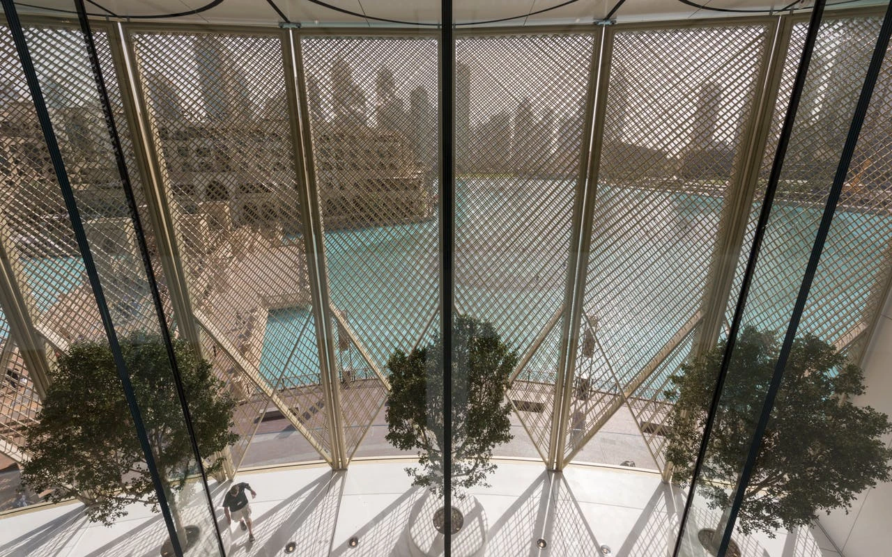 The Apple Dubai Mall's trees sit in motorized planters which rotate to ensure the greenery gets even sunlight
