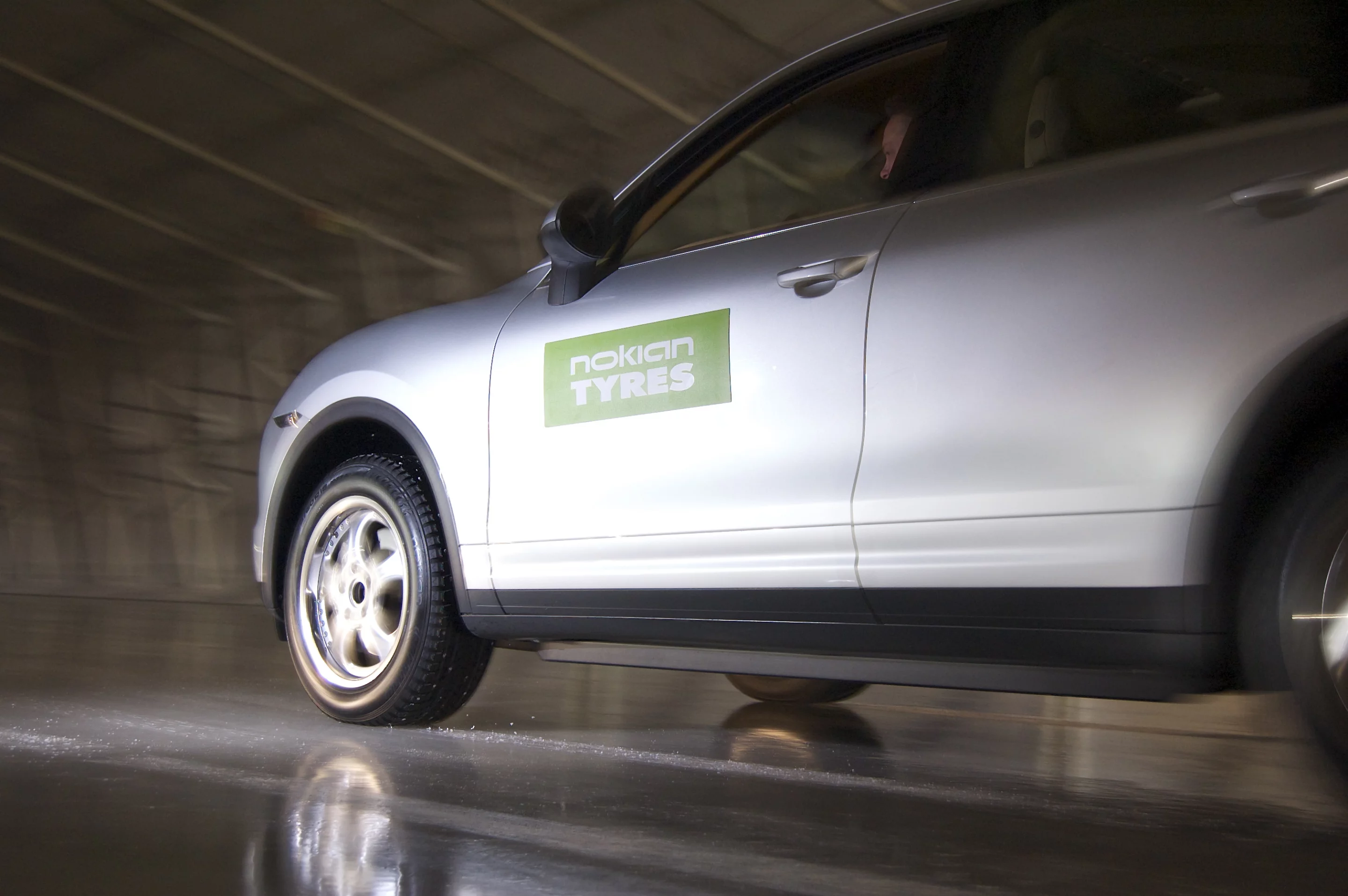 The tires provide extra traction on icy surfaces