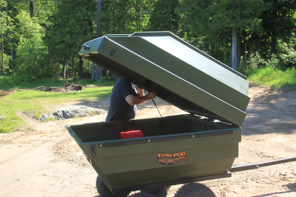 Haul camping gear, fishing equipment, tools and other supplies into the wilderness with the Tetra-POD