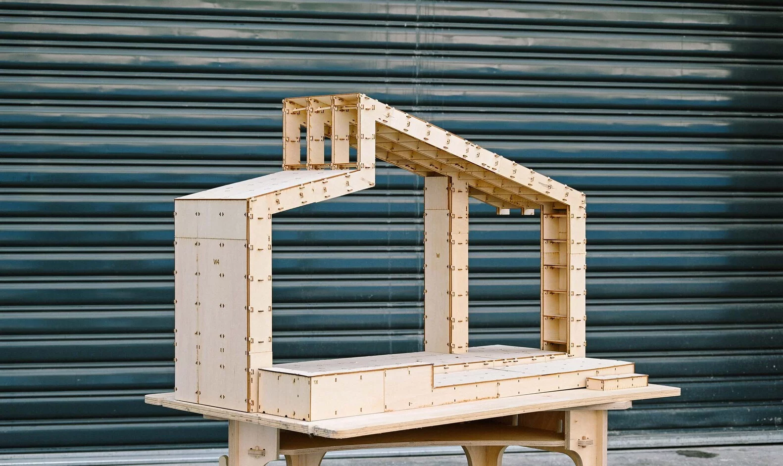 Research and testing were conducted prior to construction on a 1:10-scale model to ensure the optimal combination of component size, structural integrity, and ease of construction