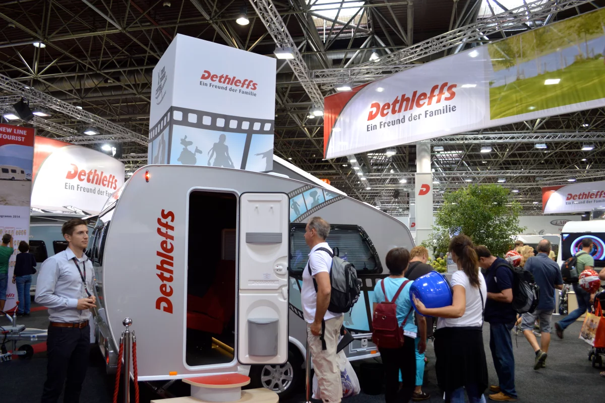 The small camper measures 12.2 feet (3.72 m) in length