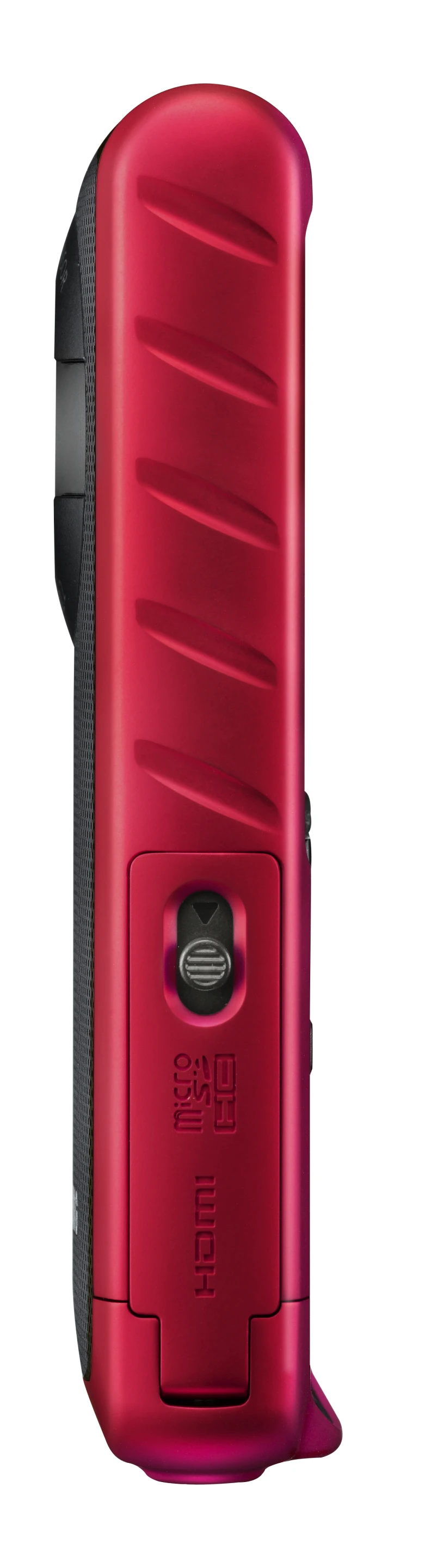 Less than an inch thick but quite a rugged pocket cam - waterproof to about 10 feet, dustproof and shockproof to 6.5 feet