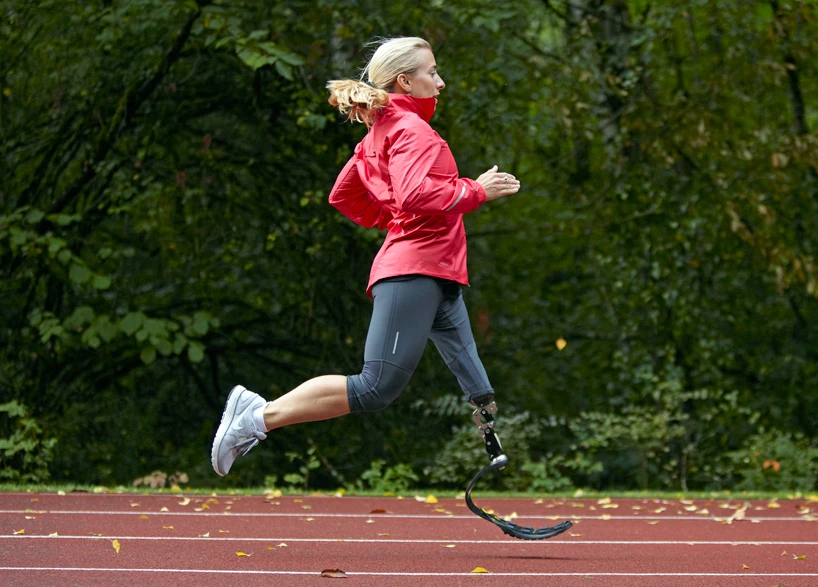 Amputee triathlete Sarah Reinertsen, who helped design the Nike Sole