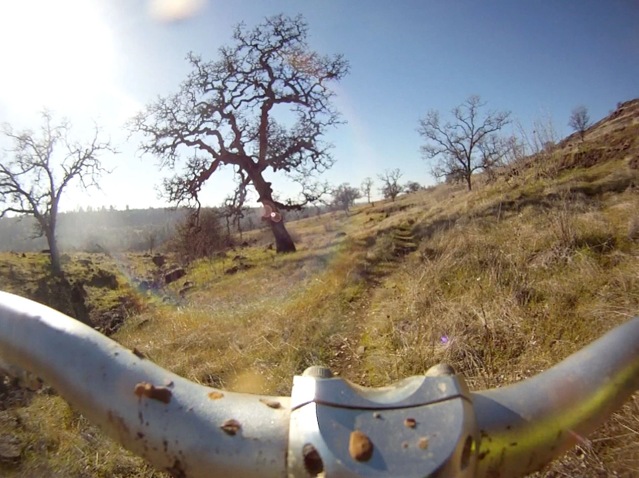 The view from a stem cap-mounted GoPro