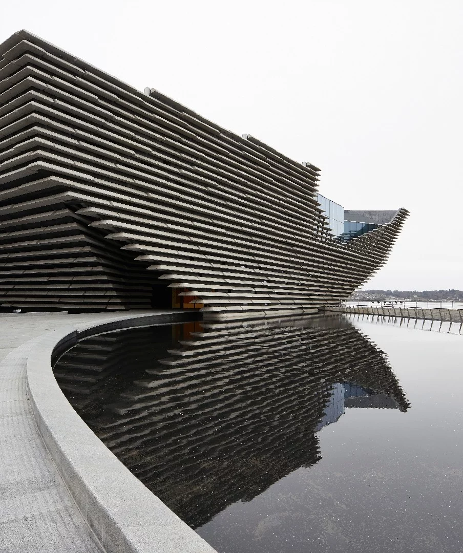 The facade of the V&A Dundee is inspired by the cliffs of north-eastern Scotland