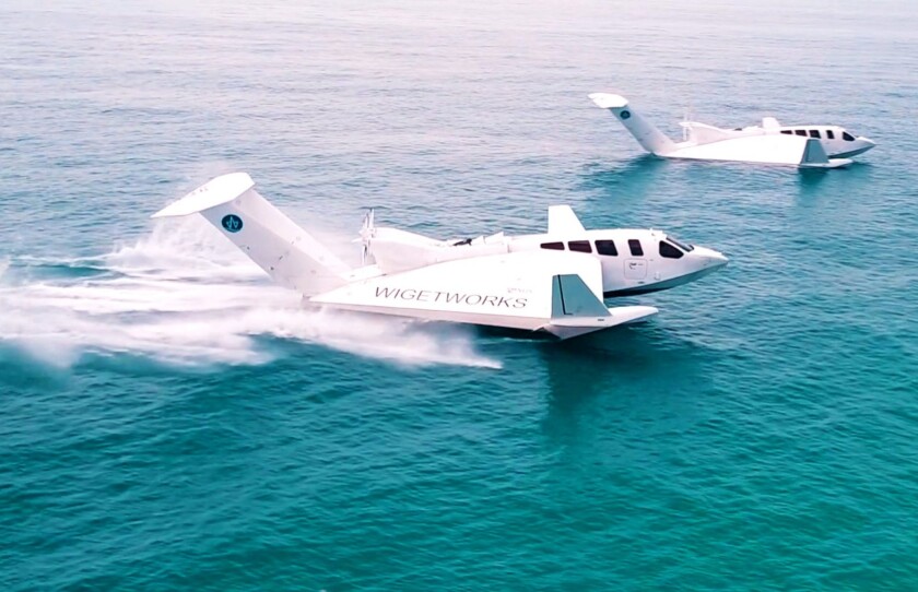 Wigetworks Airfish-8: accelerates through the water before lifting off