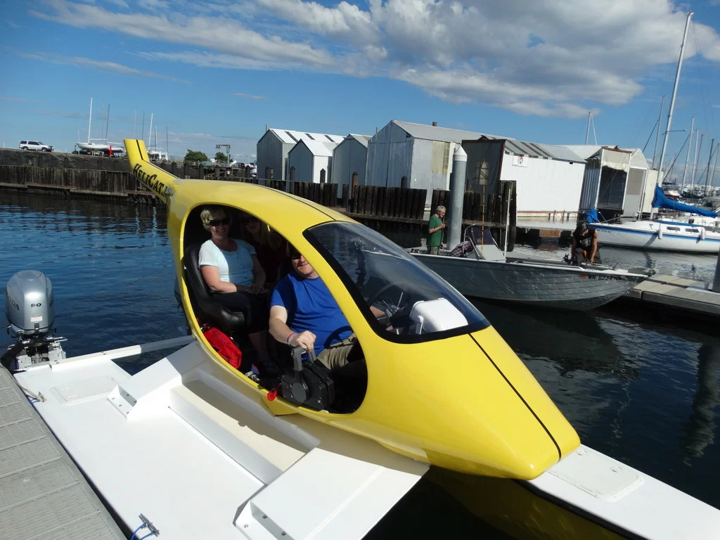 The helicopter-style cockpit adds a unique look