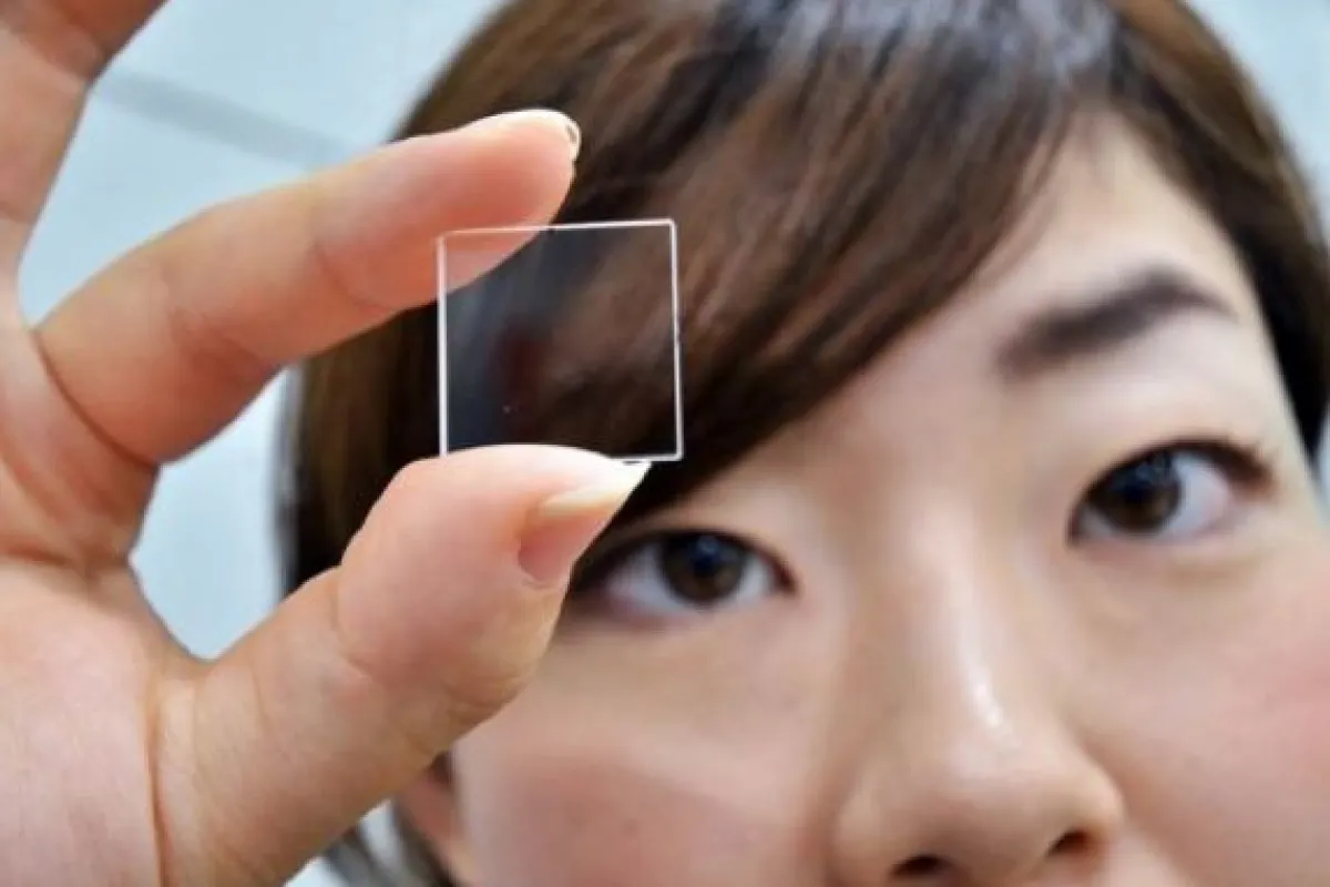 Hitachi's prototype quartz glass memory device (Photo: AFP/Yoshikazu TSUNO)