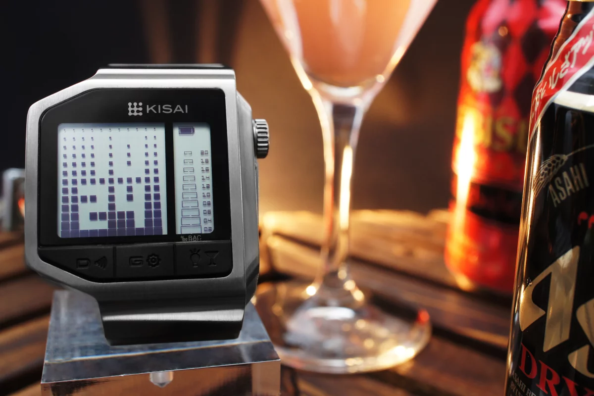 Tokyoflash is known for its puzzle-like displays, and that tradition continues with this latest watch, which shows digits as negative space amongst stacks of blocks on an LCD screen