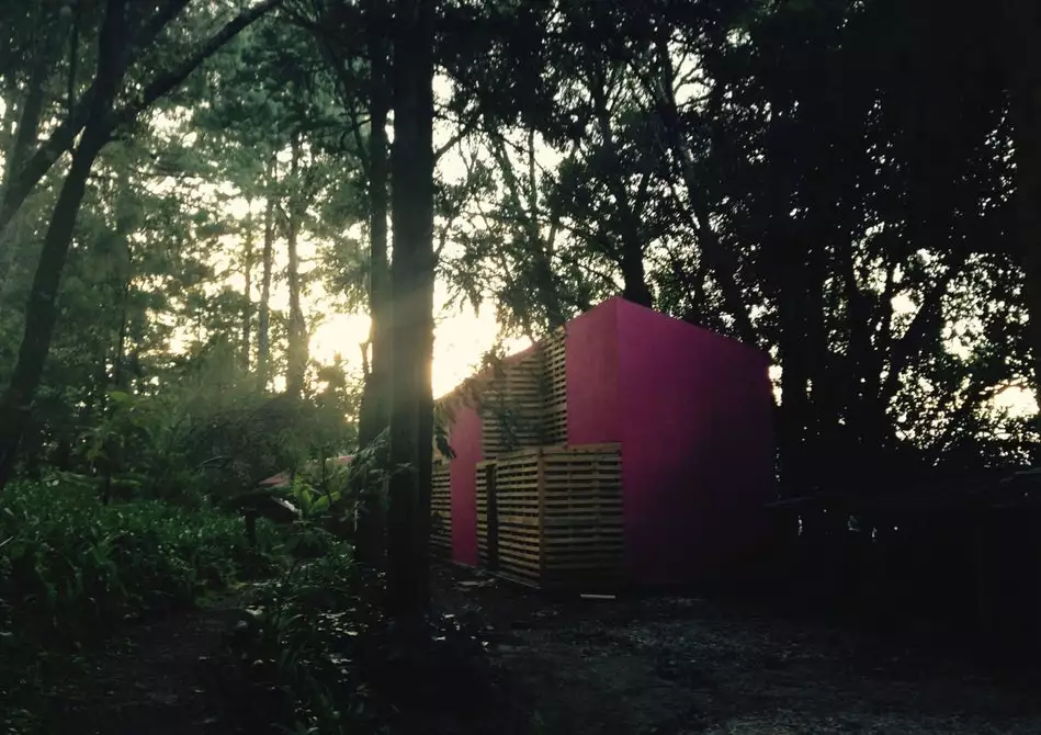 The pallets making up this low-cost home by Mexican Architect Tatiana Bilbao allow relatively easy expansion and alteration, and they're also used instead of windows to offer natural light and ventilation in suitable areas of the home