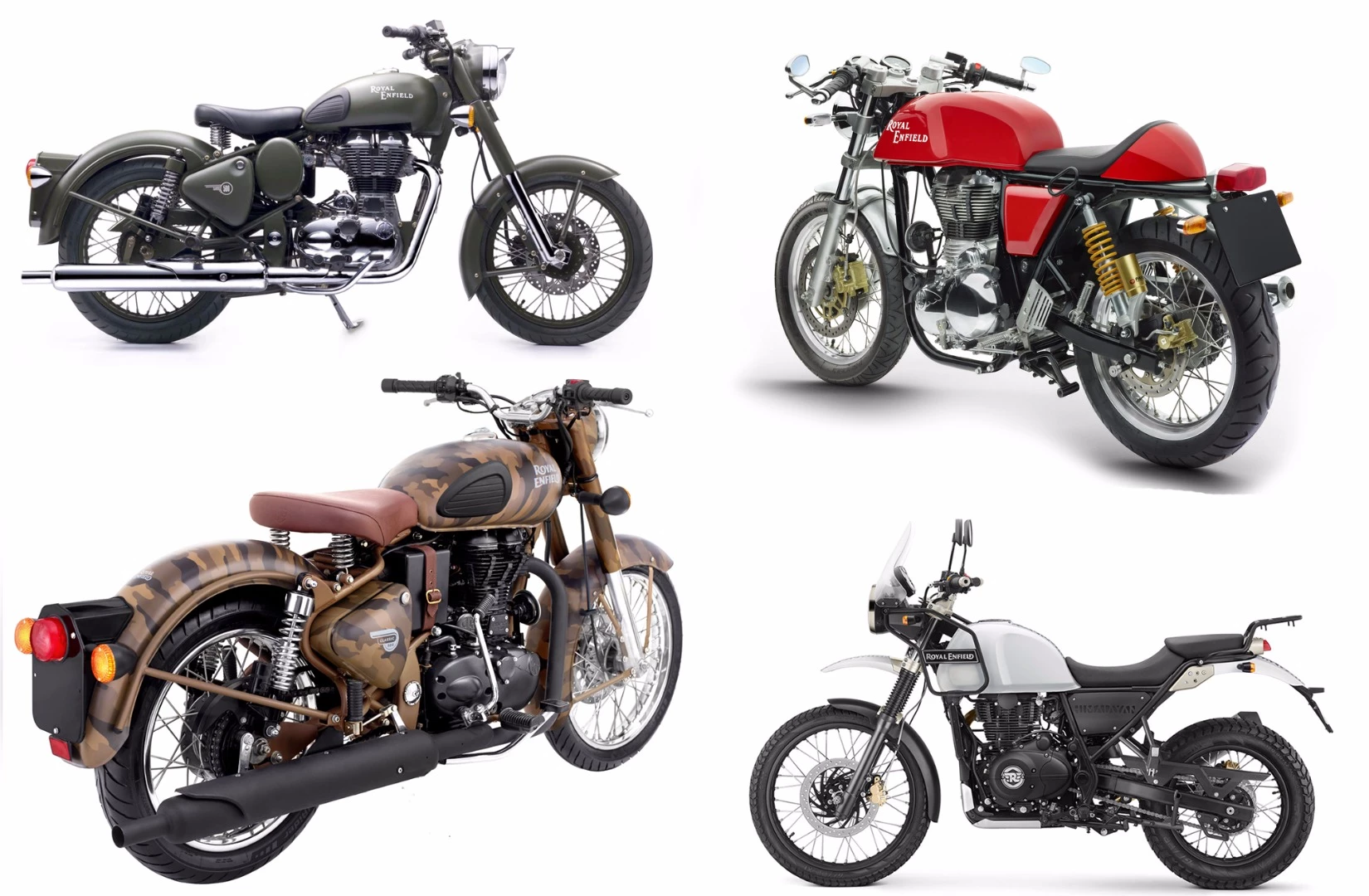 The Bullet was redesigned a few years back and now has a one-piece, fuel injected alloy engine and gearbox, and can be purchased in a range of models from café racer to desert adventurer, with limited edition runs in military paint particularly sought after.
