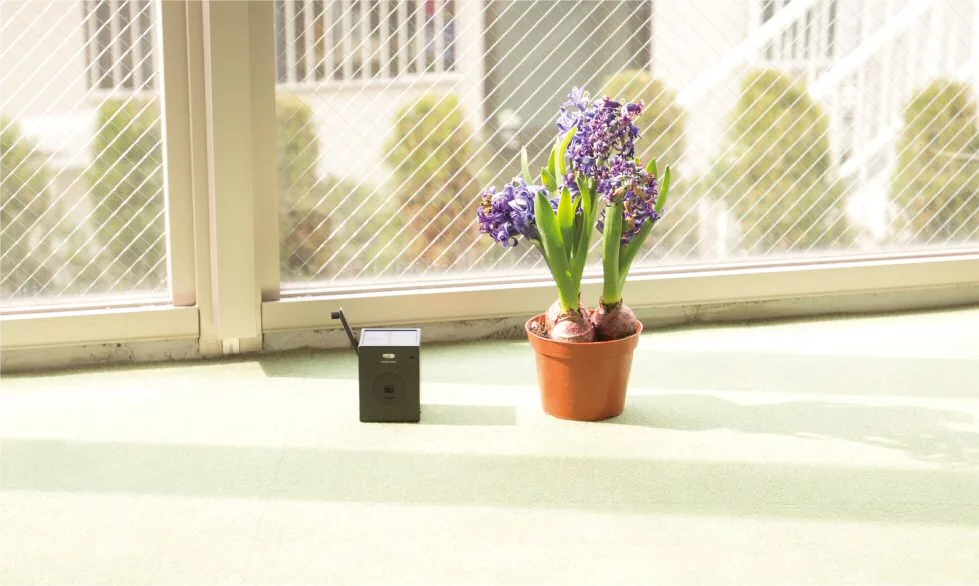 The camera's top-mounted PV panel will charge the battery in about 12 hours of bathing in bright sunlight