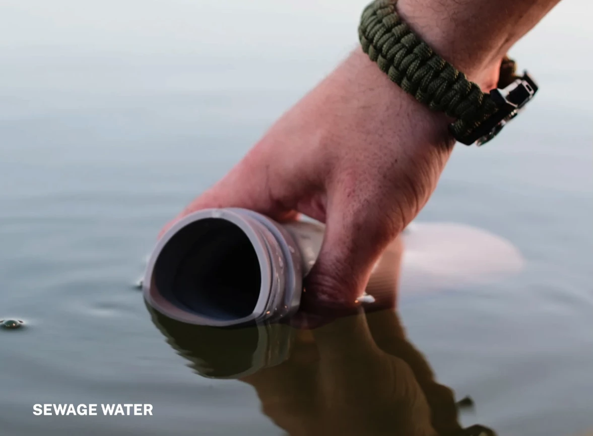 Despite Oassay's graphic, we'd avoid "sewage water" as best as possible regardless of how confident we were in our filter bottle