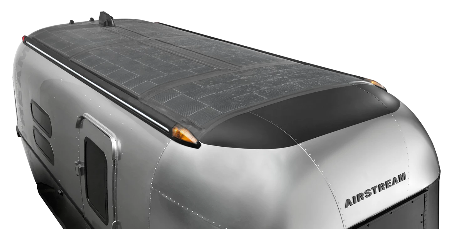 Airstream has freed the rooftop of air conditioning, vents and other protrusions, both for aerodynamics and to make more room for solar charging