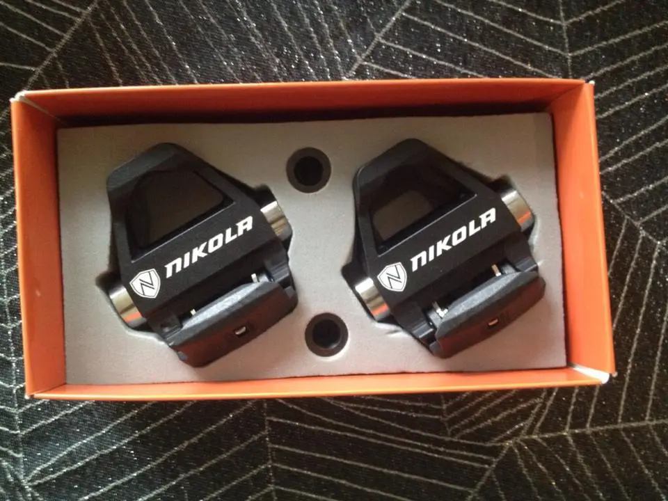 A pair of Nikola pedals at Interbike 2014