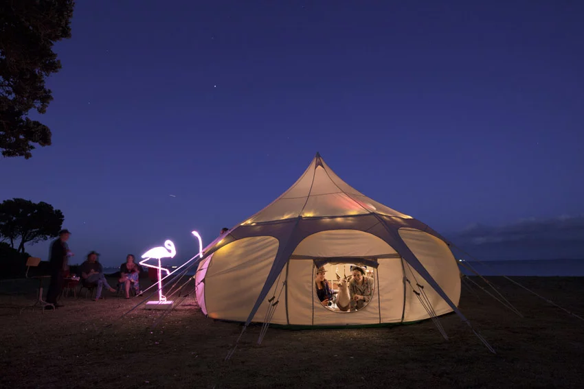 The Outback Deluxe is a single skin tent made from thick canvas