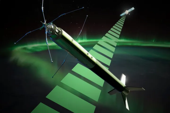 Artist's depiction of the ICI-4 rocket which launched today (Image: Trond Abrahamsen, Andøya Space Center)
