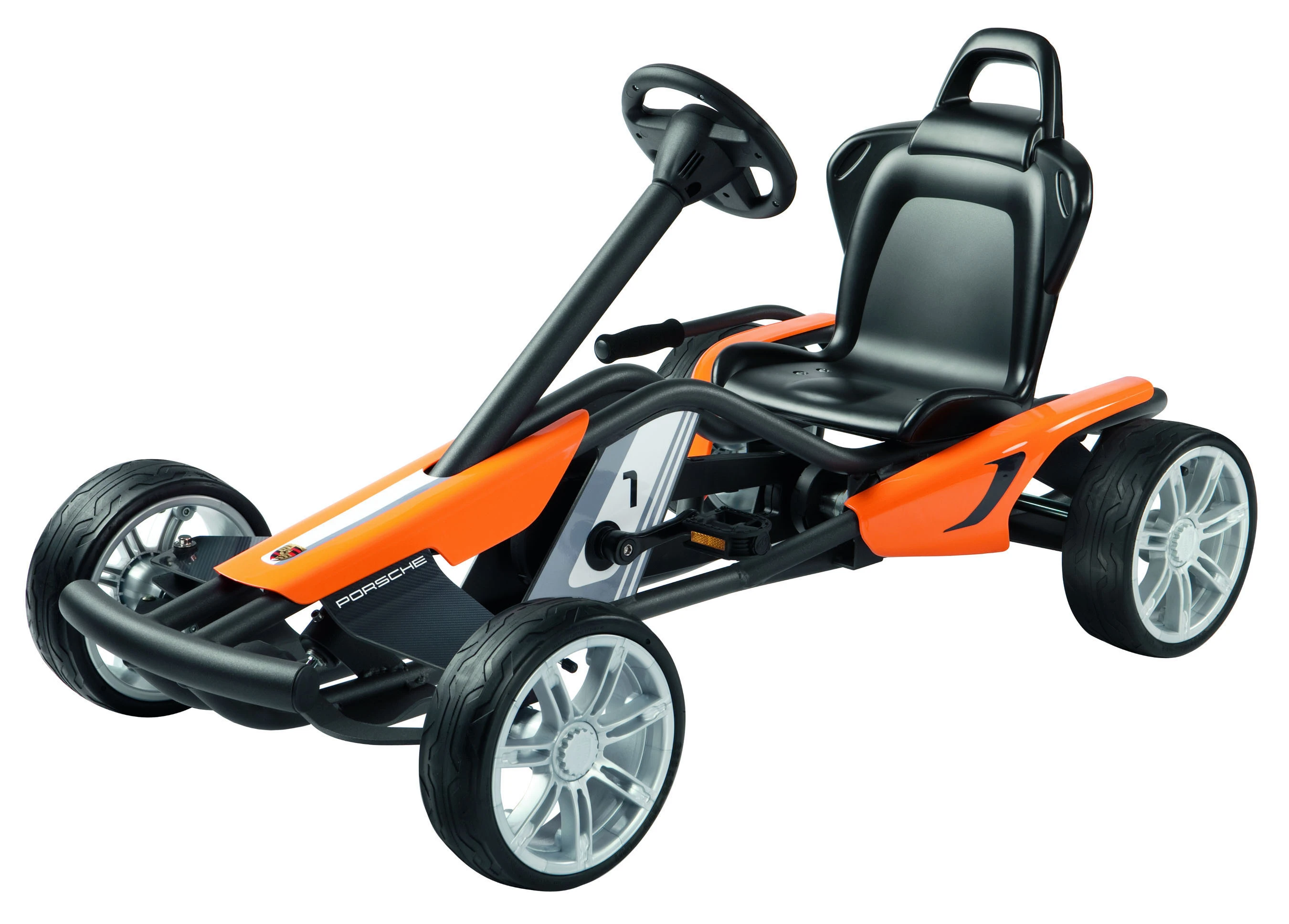 Porsche's new kid-specific Go-Kart weighs in at 55 pounds (25 kg) and can support future Schumachers up to 110 lbs (50 kg)